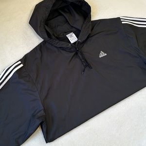 Adidas Mens Windbreaker Hoodie Pullover Size L in Black